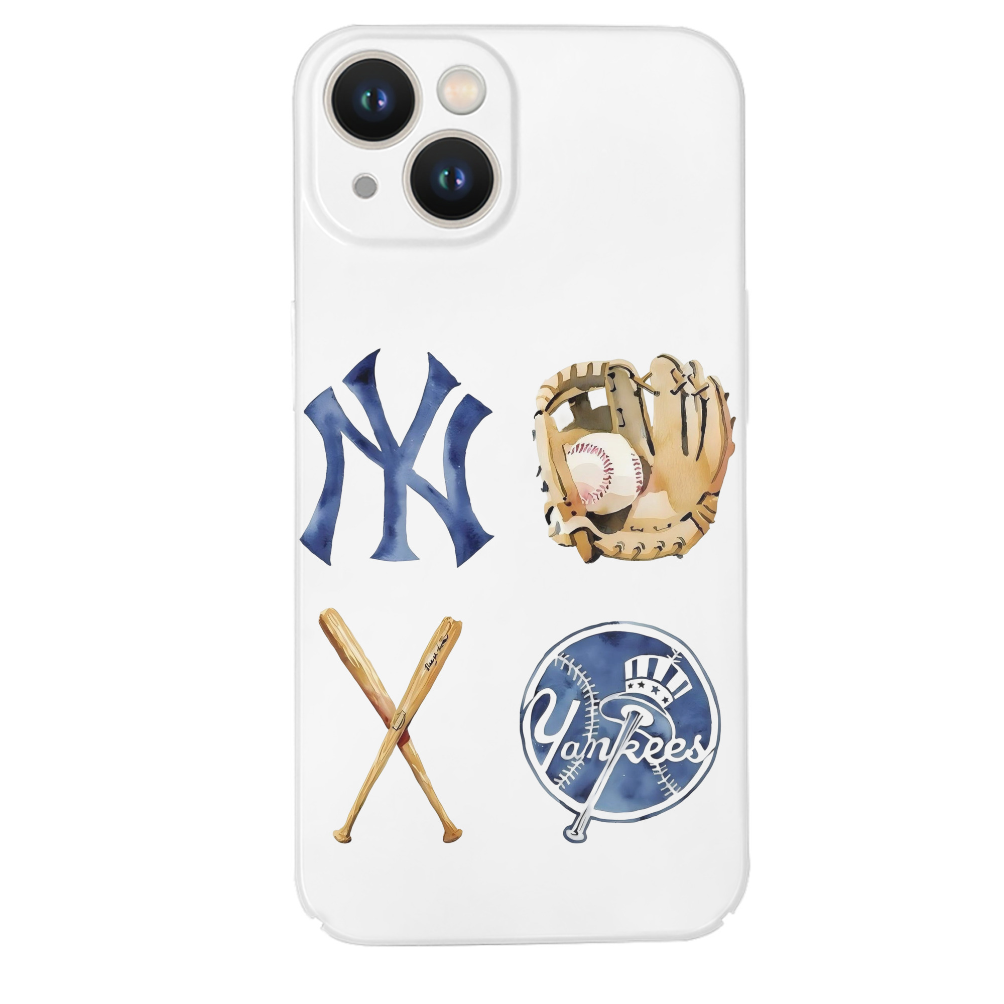 New York Yankees Baseball IPhone 14 Series Full-Cover Hard Case – Shockproof With Raised Camera Protection – Precise Cutouts, Wireless Charging Compatible – Durable, Anti-Yellowing, Easy To Clean